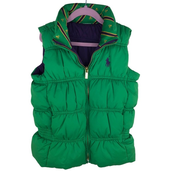 Ralph Lauren Reversible Down Vest Green & Purple - Picture 3 of 7